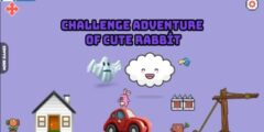 Challenge adventure of cute rabbit